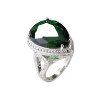 Europäische Und Amerikanische Mode Smaragd Zirkon Ring main image 6