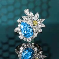 New Luxury Drop-shaped Topaz Open Color Treasure Earrings Ring main image 1