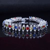 Mode Femmes Datant Couple Romantique Coloré Zircon Bracelet main image 2