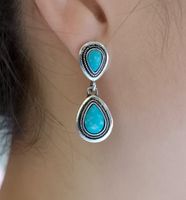 Fashion Drop-shaped Turquoise Earrings New Natural Stone Earrings main image 3