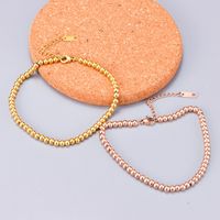 Bracelet En Acier Titane À Perles Rondes De Mode Coréenne De Couleur Or Rose main image 5