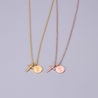 Cross Mini Coin Retro Coin European And American Trendy Frosty Clavicle Chain main image 1