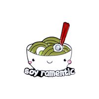Creative Cartoon English Alphabet Avocado Egg Noodle Sushi Cheese Shape Brooch sku image 2