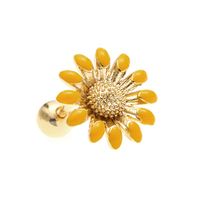Pastoral Sunflower Oil Drop Ear Bone Studs Retro Flower Small Earrings sku image 6