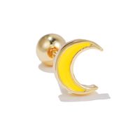Classic Love Star Moon Earrings Screw Piercing Screw Ball Ear Studs sku image 25