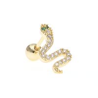 Diamond Romantic Retro Snake Female Piercing Screws Earrings sku image 7