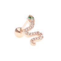 Diamond Romantic Retro Snake Female Piercing Screws Earrings sku image 8