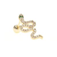 Diamond Romantic Retro Snake Female Piercing Screws Earrings sku image 16
