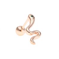 Diamond Romantic Retro Snake Female Piercing Screws Earrings sku image 2