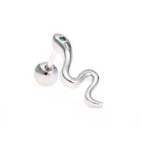 Diamond Romantic Retro Snake Female Piercing Screws Earrings sku image 3