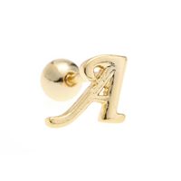 Simple Art Body 26 Letter Gold Color-preserving Glossy Earrings sku image 1