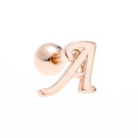 Simple Art Body 26 Letter Gold Color-preserving Glossy Earrings sku image 2