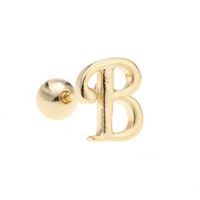 Simple Art Body 26 Letter Gold Color-preserving Glossy Earrings sku image 4