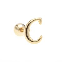 Simple Art Body 26 Letter Gold Color-preserving Glossy Earrings sku image 7