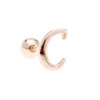 Simple Art Body 26 Letter Gold Color-preserving Glossy Earrings sku image 8