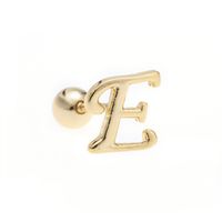 Simple Art Body 26 Letter Gold Color-preserving Glossy Earrings sku image 13