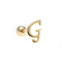Simple Art Body 26 Letter Gold Color-preserving Glossy Earrings sku image 19