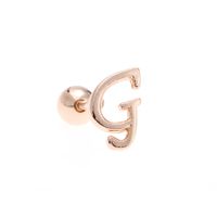 Simple Art Body 26 Letter Gold Color-preserving Glossy Earrings sku image 20