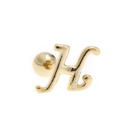 Simple Art Body 26 Letter Gold Color-preserving Glossy Earrings sku image 22