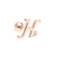 Simple Art Body 26 Letter Gold Color-preserving Glossy Earrings sku image 23
