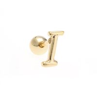Simple Art Body 26 Letter Gold Color-preserving Glossy Earrings sku image 25