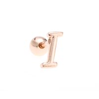 Simple Art Body 26 Letter Gold Color-preserving Glossy Earrings sku image 26