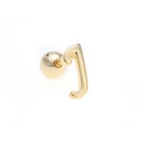 Simple Art Body 26 Letter Gold Color-preserving Glossy Earrings sku image 28