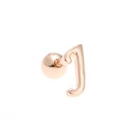 Simple Art Body 26 Letter Gold Color-preserving Glossy Earrings sku image 29