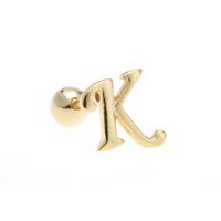 Simple Art Body 26 Letter Gold Color-preserving Glossy Earrings sku image 31