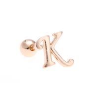 Simple Art Body 26 Letter Gold Color-preserving Glossy Earrings sku image 32