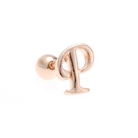 Simple Art Body 26 Letter Gold Color-preserving Glossy Earrings sku image 47