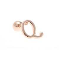 Simple Art Body 26 Letter Gold Color-preserving Glossy Earrings sku image 50