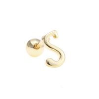Simple Art Body 26 Letter Gold Color-preserving Glossy Earrings sku image 55