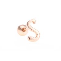 Simple Art Body 26 Letter Gold Color-preserving Glossy Earrings sku image 56