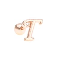 Simple Art Body 26 Letter Gold Color-preserving Glossy Earrings sku image 59