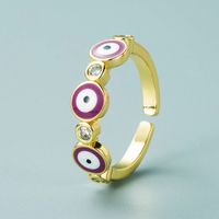 Anillo De Circón Con Incrustaciones De Aceite Multicolor Chapado En Oro De Cobre Europeo Y Americano Devil&#39;s Eye sku image 1