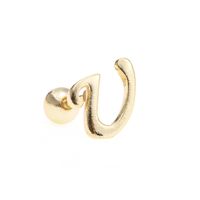 Simple Art Body 26 Letter Gold Color-preserving Glossy Earrings sku image 61