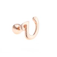 Simple Art Body 26 Letter Gold Color-preserving Glossy Earrings sku image 62