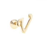 Simple Art Body 26 Letter Gold Color-preserving Glossy Earrings sku image 64
