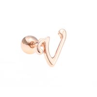 Simple Art Body 26 Letter Gold Color-preserving Glossy Earrings sku image 65