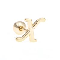 Simple Art Body 26 Letter Gold Color-preserving Glossy Earrings sku image 70