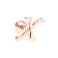 Simple Art Body 26 Letter Gold Color-preserving Glossy Earrings sku image 71