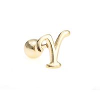 Simple Art Body 26 Letter Gold Color-preserving Glossy Earrings sku image 73