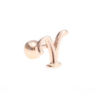 Simple Art Body 26 Letter Gold Color-preserving Glossy Earrings sku image 74