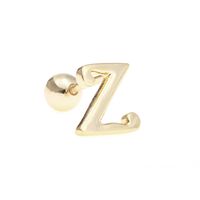 Simple Art Body 26 Letter Gold Color-preserving Glossy Earrings sku image 76