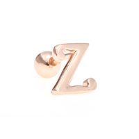Simple Art Body 26 Letter Gold Color-preserving Glossy Earrings sku image 77