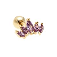 Color Zircon Bowknot Ear Bone Studs Screw Piercing Lock Earring sku image 15