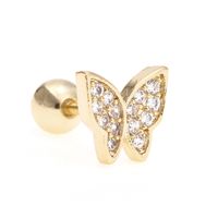 Classic Temperament Butterfly Gold Non-fading Piercing Earring sku image 3