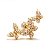 Classic Temperament Butterfly Gold Non-fading Piercing Earring sku image 31