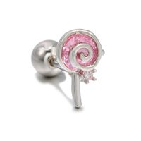 Ins Wind Pink ، حلوى ، مصاصة ، آيس كريم ، آذان ، 18k ، كرة من الذهب الحقيقي قفل ، برغي ، ثقب الأذن sku image 10
